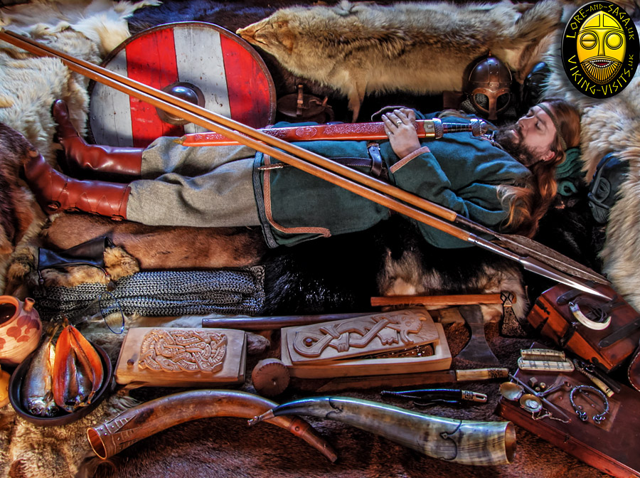 A Viking burial reconstruction.