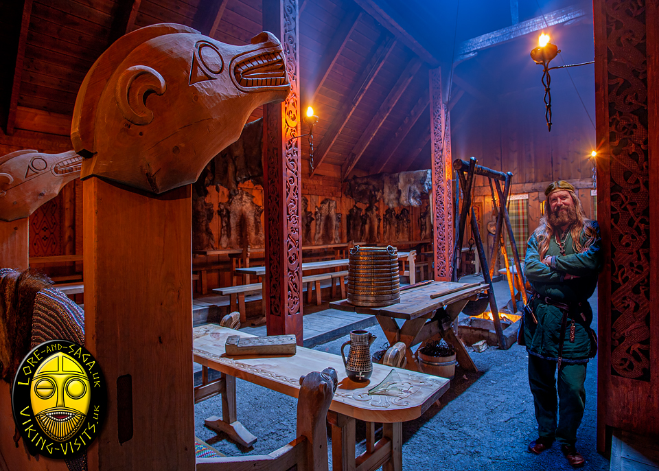 Wayland, working at Lofotr, a Viking longhouse project in Northern Norway.